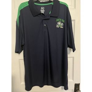 Notre Dame Pro Edge Short Sleeve 1/4 Button Blue Green Shirt 2XXL